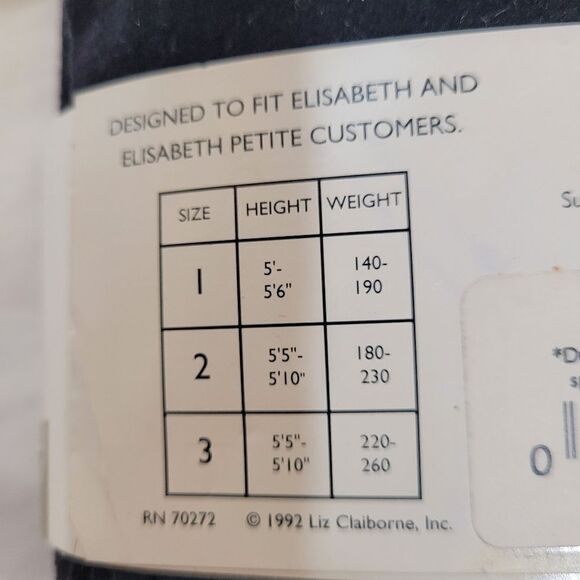 NEW VINTAGE 90s 3 black opaque Liz Claiborne minimalist tights size 1 L/XL - Picture 5 of 6